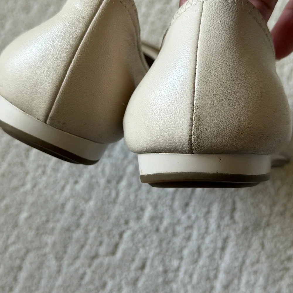 Cole Haan Nike Air Tali Ballet Flats Cream Tan Patent Cap Toe Buckle D37325 8.5